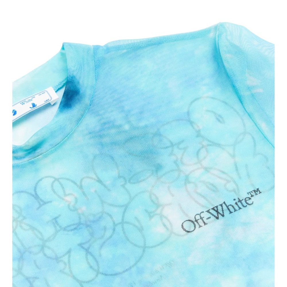 Off-White Tie Dye Mesh Crop Top - Picture 8 of 16